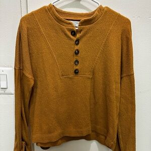 Madewell Women's Button-Up Top in Mustard